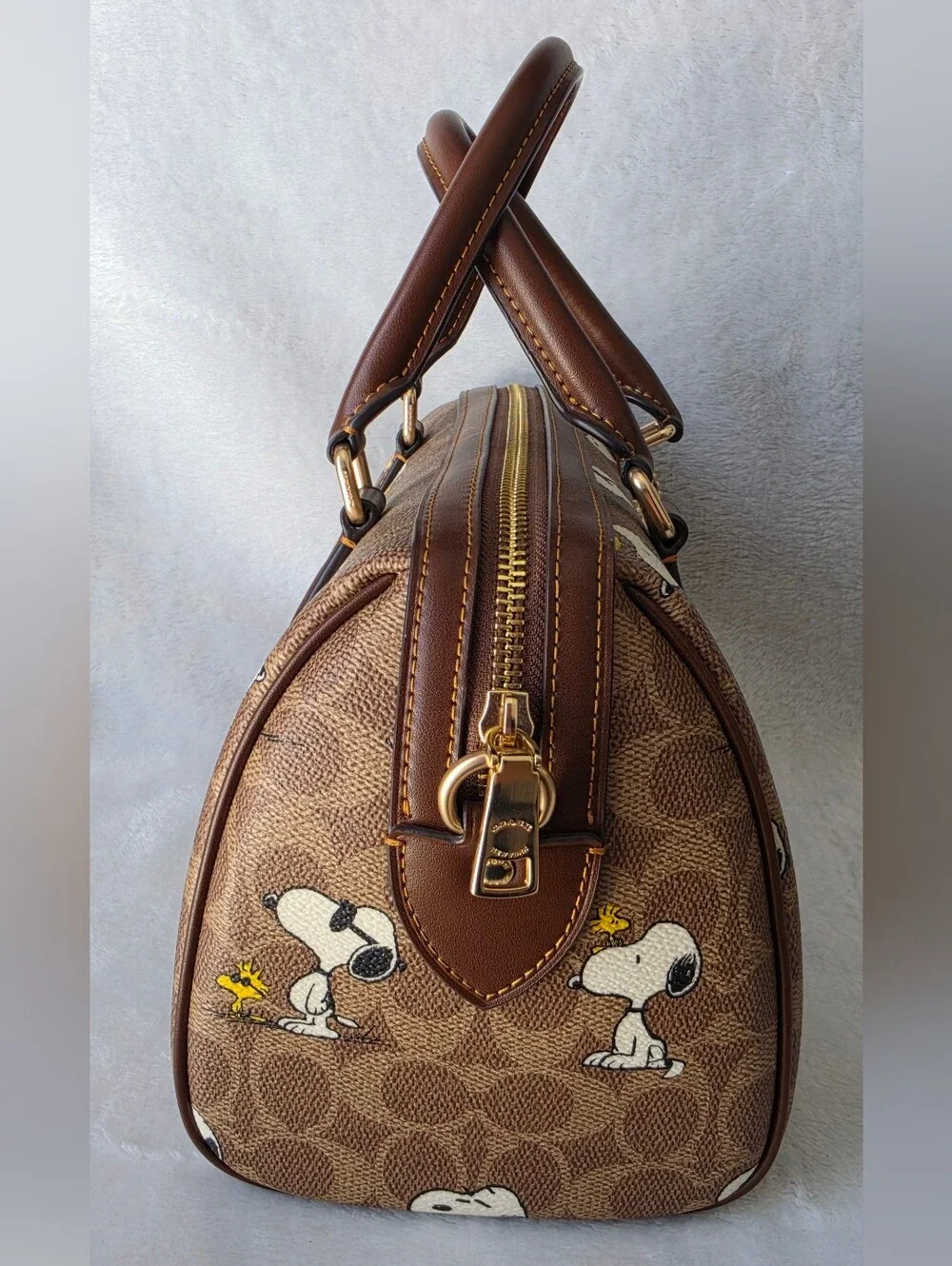 COACH Brown Snoopy Print Dome Satchel - Brown